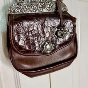 Vintage Brighton Brown Leather Crossbody Purse